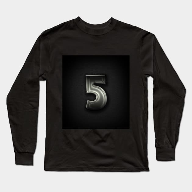 Number 5 Long Sleeve T-Shirt by Spinkly